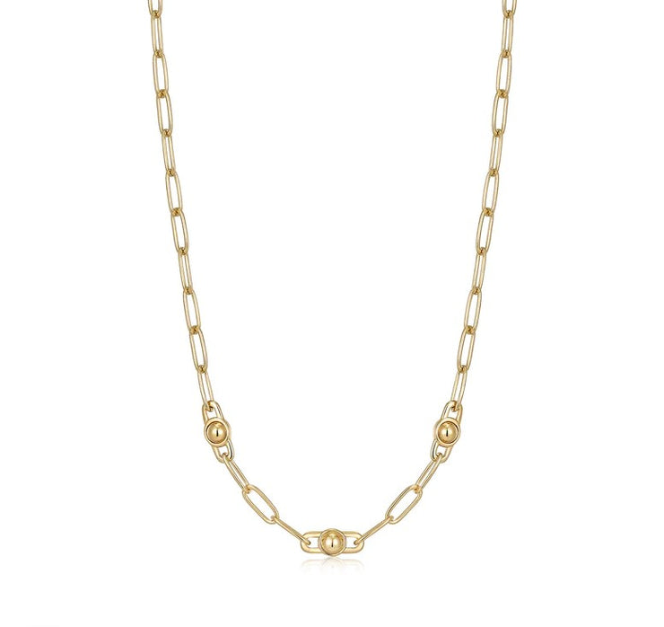 ANIA HAIE - GOLD ORB LINK CHUNKY CHAIN NECKLACE