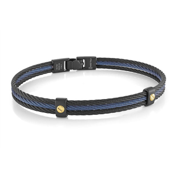 BLUE & BLACK CABLE BRACELET