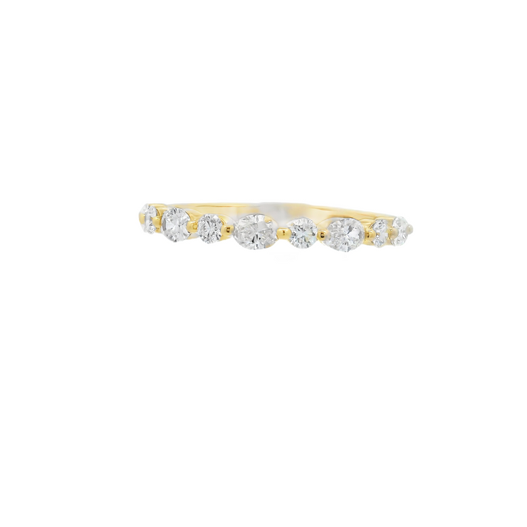 ALTERNATING SHAPES DIAMOND WEDDING BAND