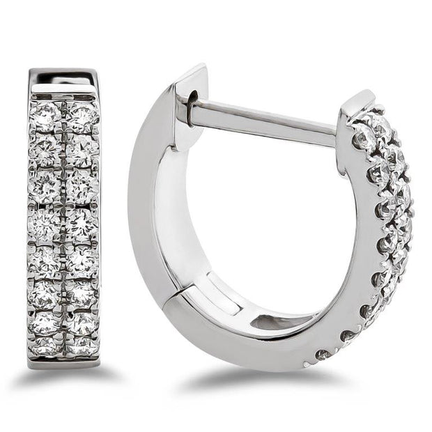 DIAMOND HUGGIE HOOP EARRINGS - 1/3 CT