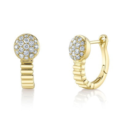 SHY CREATION - DIAMOND CLUSTER HOOP EARRINGS