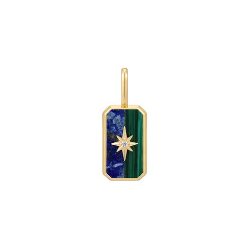 ANIA HAIE - BLUE & GREEN TAG NECKLACE CHARM