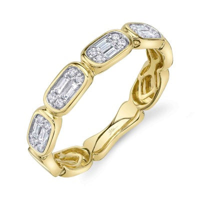 SHY CREATION - DIAMOND BAGUETTE CLUSTER RING