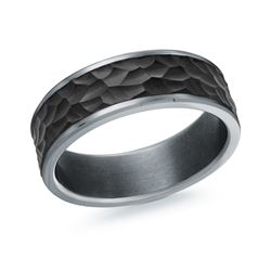 MALO - TANTALUM & CARBON FIBER MENS WEDDING BAND