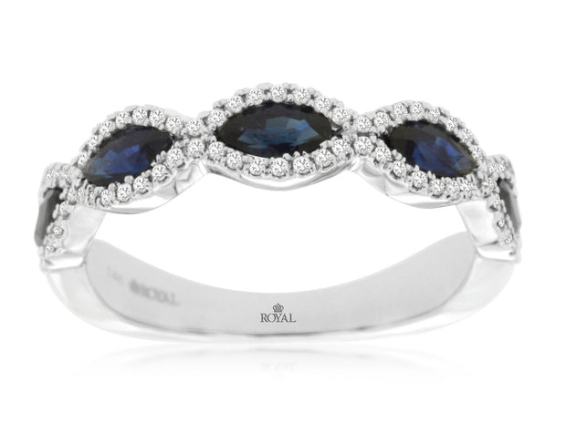 SAPPHIRE & DIAMOND 5 STONE RING