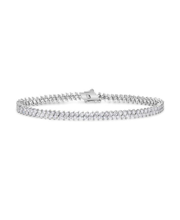 ANGLED DIAMOND TENNIS BRACELET - 4 CT