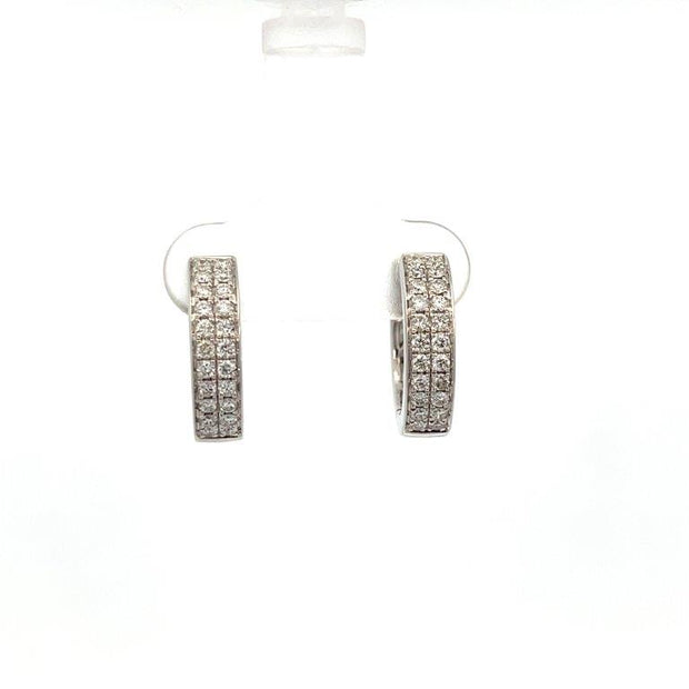 PAVE DIAMOND HUGGIE HOOP EARRINGS - 1/2 CT