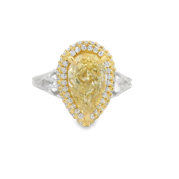 PEAR CUT YELLOW DIAMOND RING