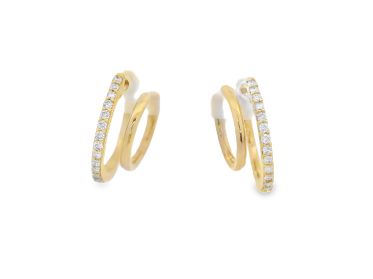 DOUBLE HOOP DIAMOND EARRINGS