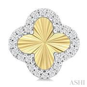 ASHI - DIAMOND FLUTED CLOVER POST EARRINGS