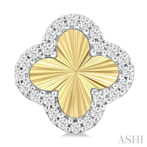 ASHI - DIAMOND FLUTED CLOVER POST EARRINGS