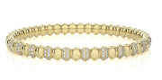 DIAMOND BEADED GOLD STRETCH BANGLE BRACELET