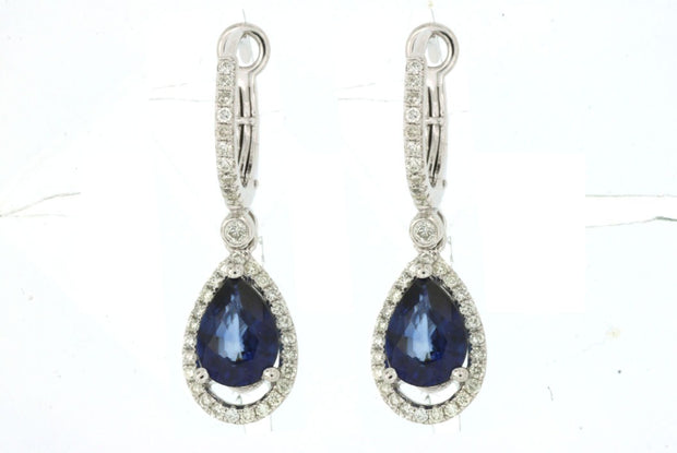 SAPPHIRE & DIAMOND DANGLE EARRINGS