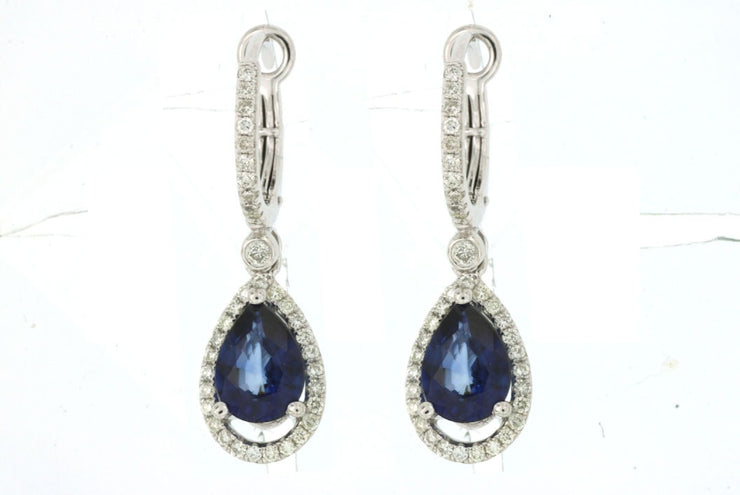 SAPPHIRE & DIAMOND DANGLE EARRINGS