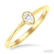 ASHI - PEAR DIAMOND SOLITAIRE RING