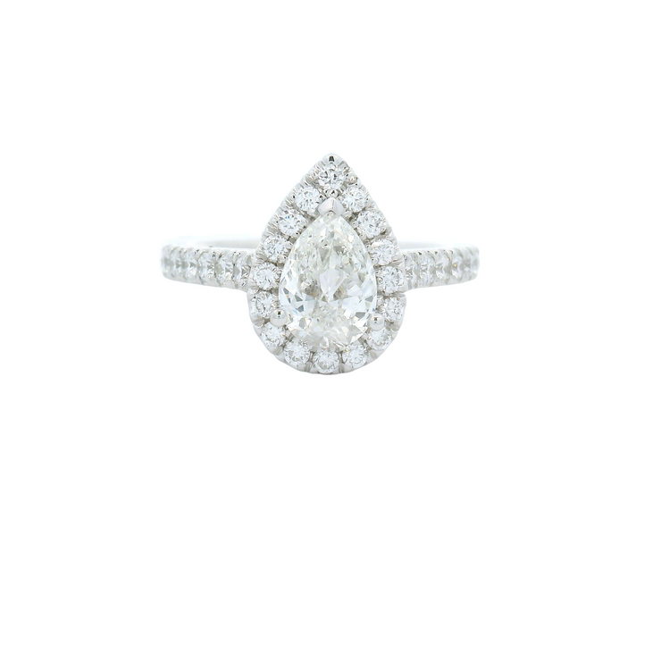 CLASSIC ENGAGEMENT RING WITH PEAR SHAPE DIAMOND (1.55CTTW)