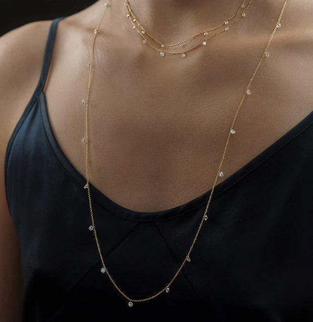 FLOATING DIAMONDS BY THE YARD NECKLACE