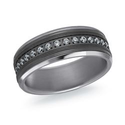 MALO - TITANIUM & TANTALUM MENS DIAMOND WEDDING BAND