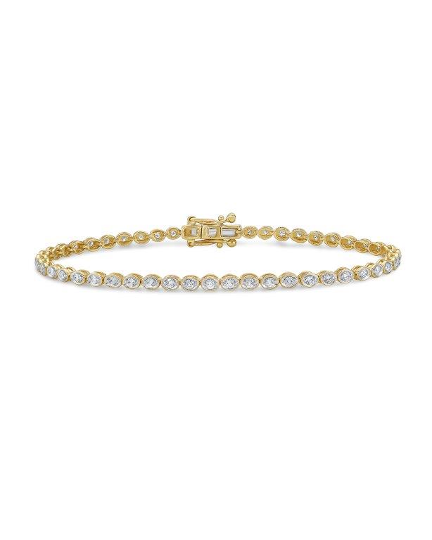 ILLUSION OVAL DIAMOND TENNIS BRACELET - 1 CT