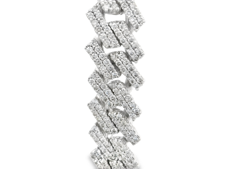 SQUARE LINK MIAMI CUBAN DIAMOND NECKLACE - 22 CT