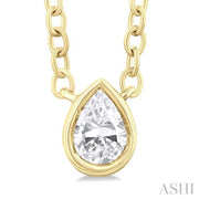 ASHI - PEAR DIAMOND SOLITAIRE PENDANT