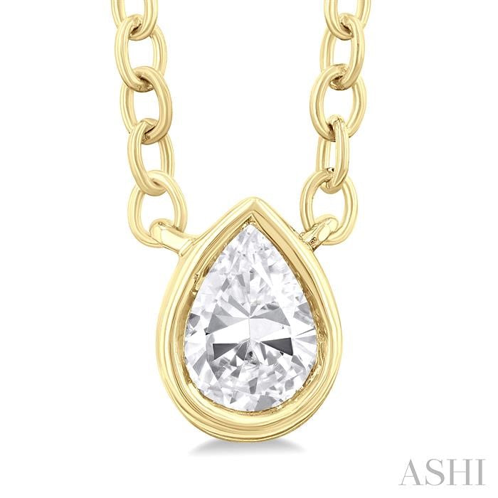 ASHI - PEAR DIAMOND SOLITAIRE PENDANT