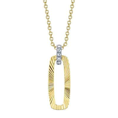 SHY CREATION - FLUTED OVAL DIAMOND PENDANT