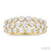 ASHI - 3 ROW GRADUATED DIAMOND RING