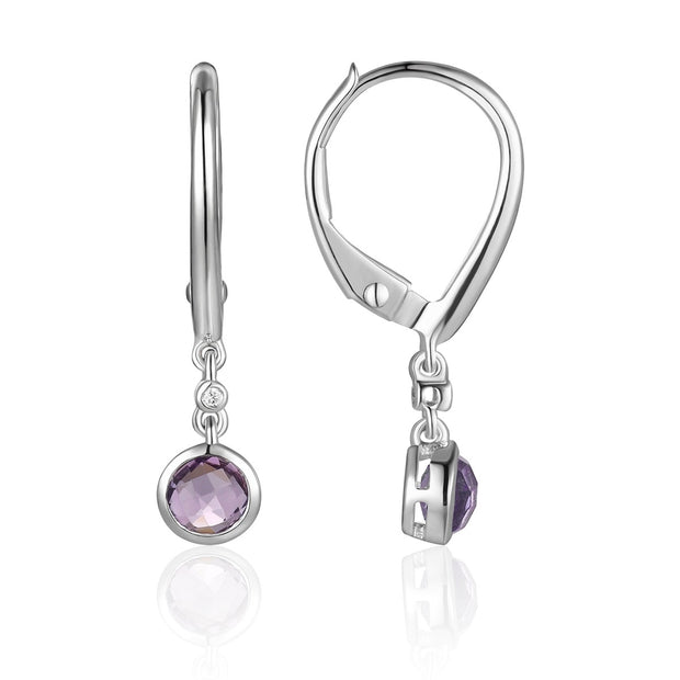 LUVENTE - AMETHYST & DIAMOND EARRINGS