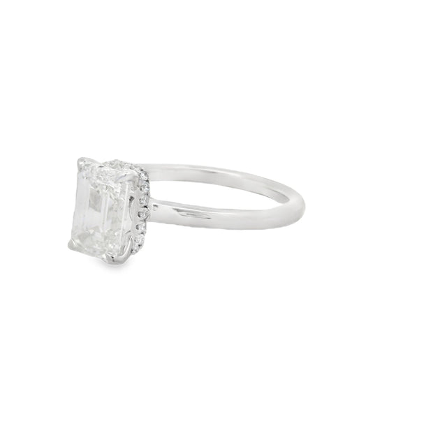 DIAMOND ENGAGEMENT RING - 2 CT EMERALD CUT CENTER