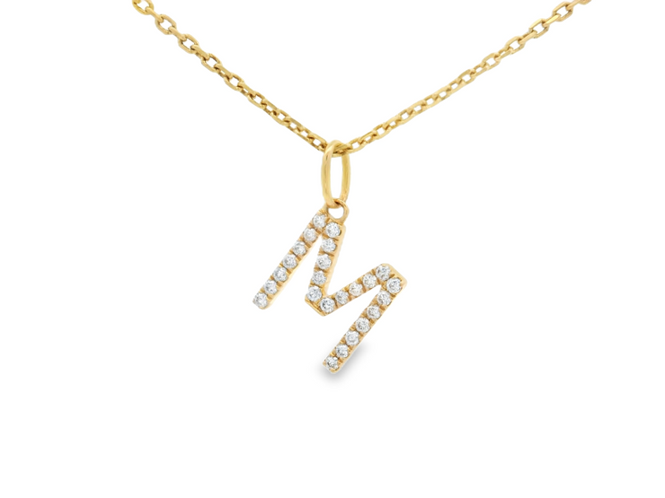 DIAMOND INITIAL 'M' PENDANT