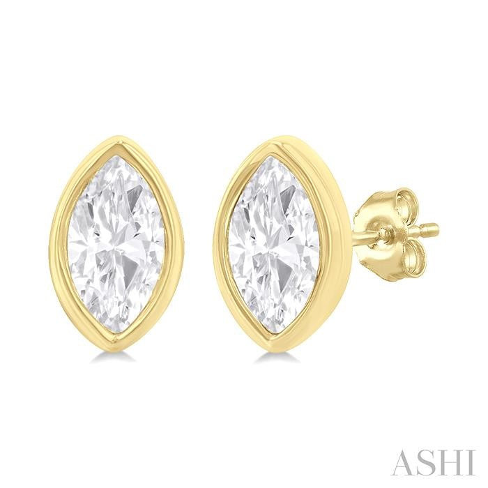 ASHI - MARQUISE DIAMOND STUD EARRINGS - 1/5 CT