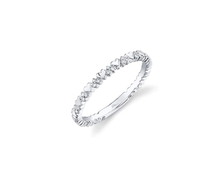 Shy Creation - White Gold Diamond Heart Ring