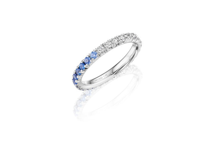 HENRI DAUSSI - Diamond & Blue Sapphire Eternity Ring