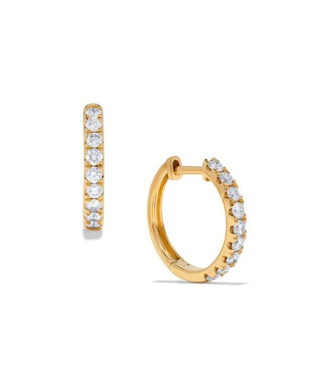 DIAMOND HUGGIE HOOP EARRINGS - 1/2 CT