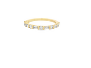 HENRI DAUSSI - YELLOW GOLD ROUND & BAGUETTE DIAMOND BAND