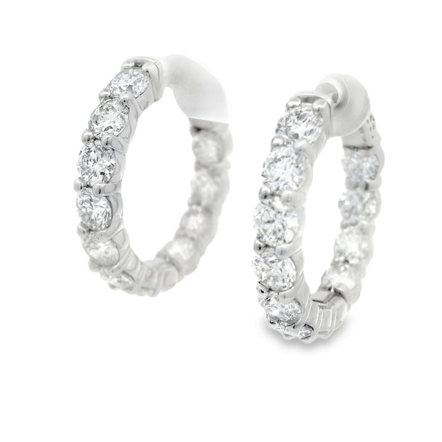 DIAMOND IN & OUT HOOP EARRINGS - 5 CT