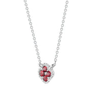 RUBY & DIAMOND FLOWER PENDANT