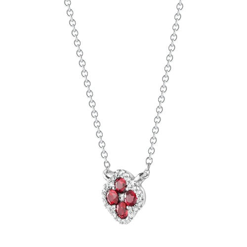 RUBY & DIAMOND FLOWER PENDANT