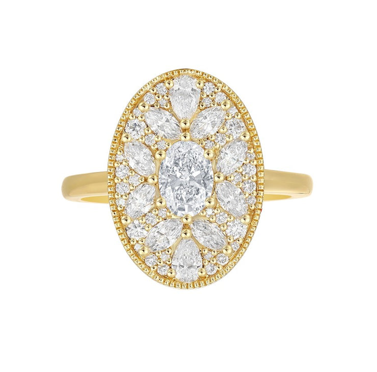 OVAL DIAMOND CLUSTER RING