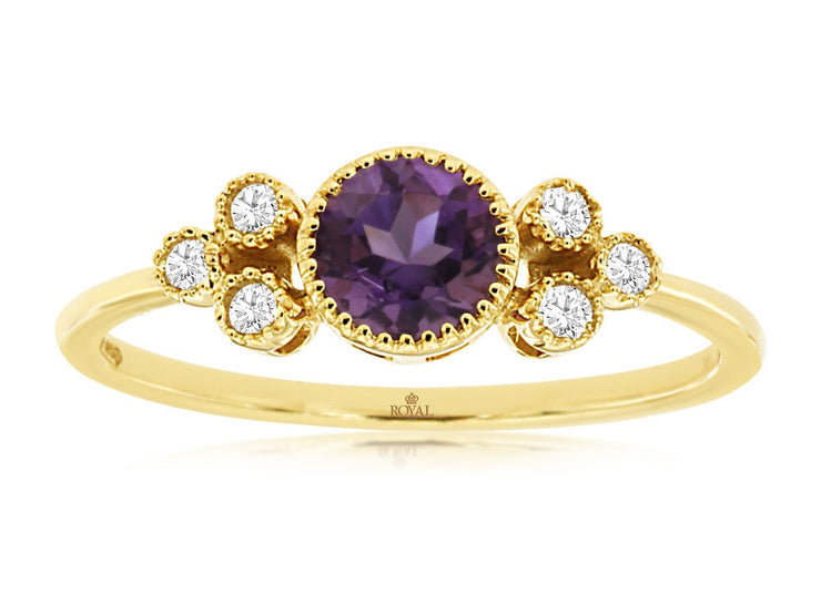 AMETHYST & DIAMOND RING