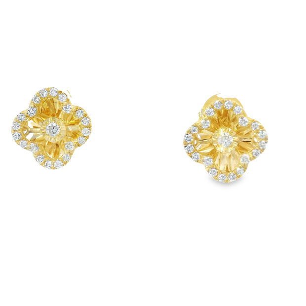 DIAMOND FLOWER POST EARRINGS