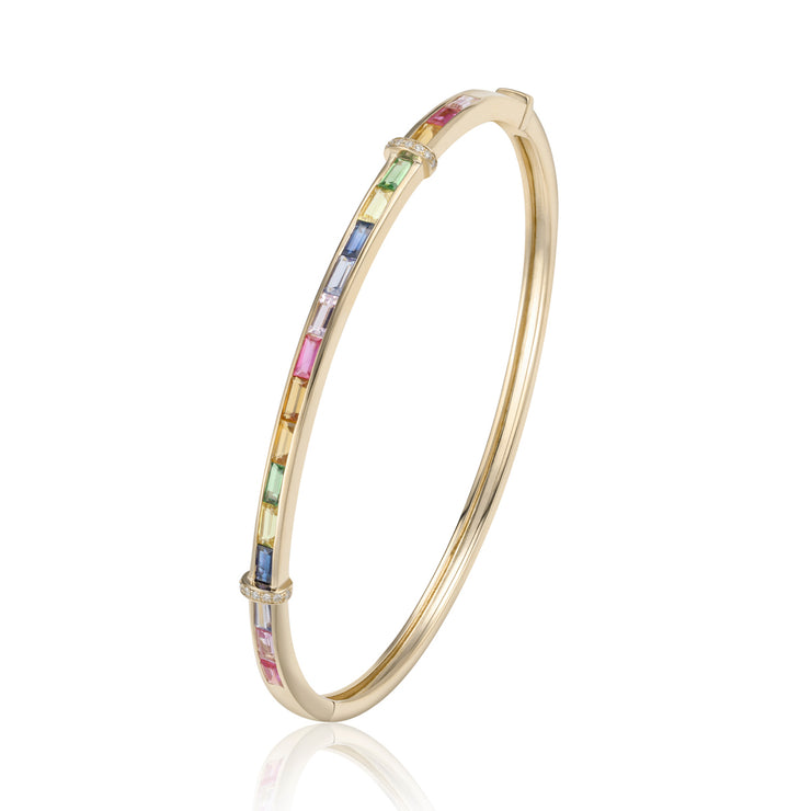 LUVENTE - RAINBOW SAPPHIRES BANGLE BRACELET