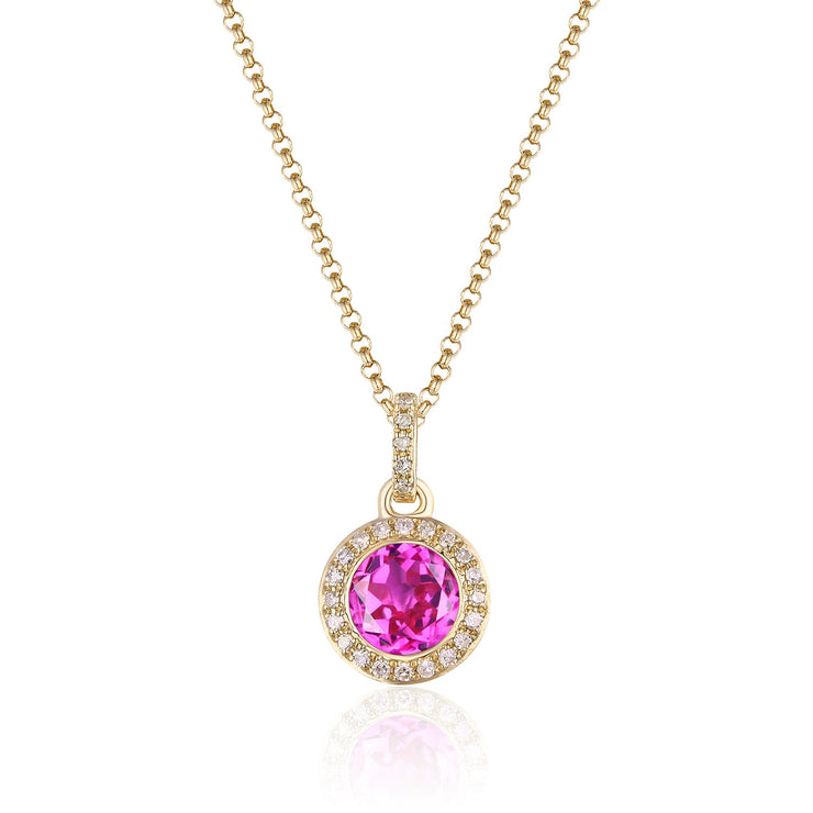 LUVENTE – PINK CORUNDUM SAPPHIRE & DIAMOND PENDANT