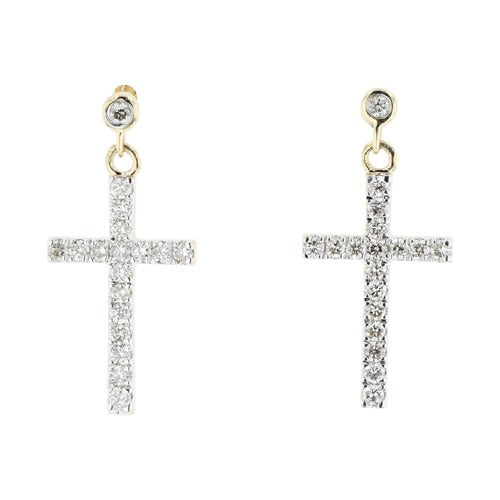 DIAMOND CROSS EARRINGS