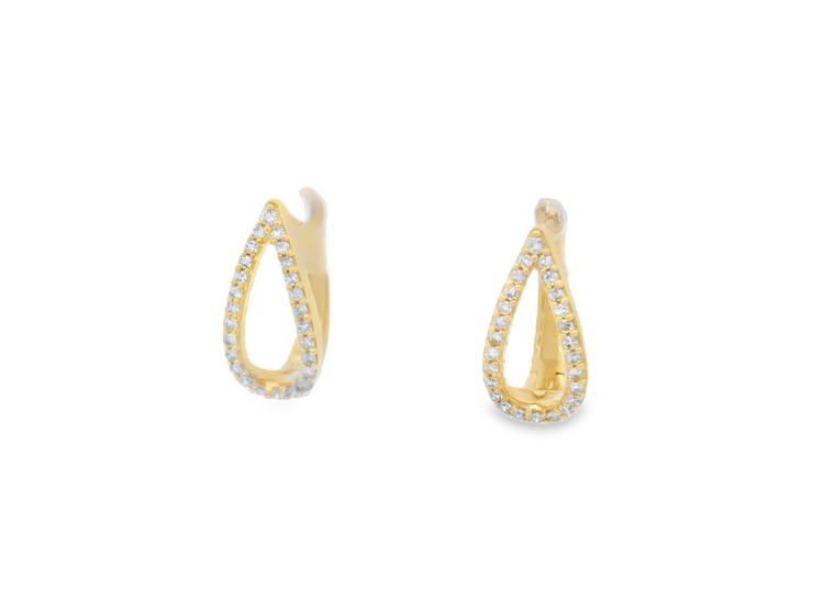 TEARDROP DIAMOND HOOP EARRINGS