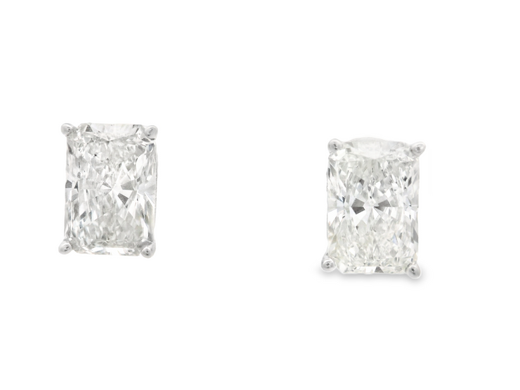 RADIANT CUT DIAMOND STUDS - 3 CT