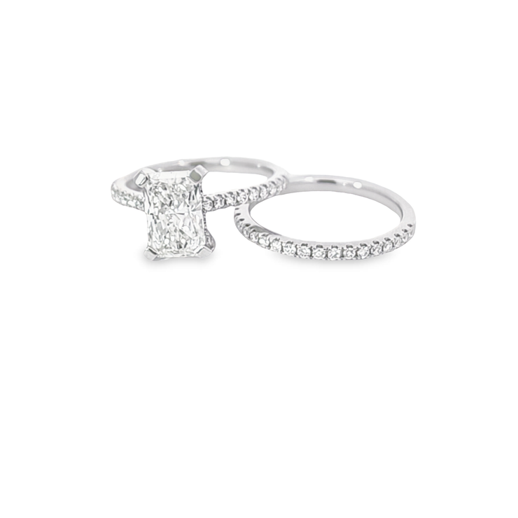 DIAMOND WEDDING SET – 2 CT RADIANT CUT CENTER