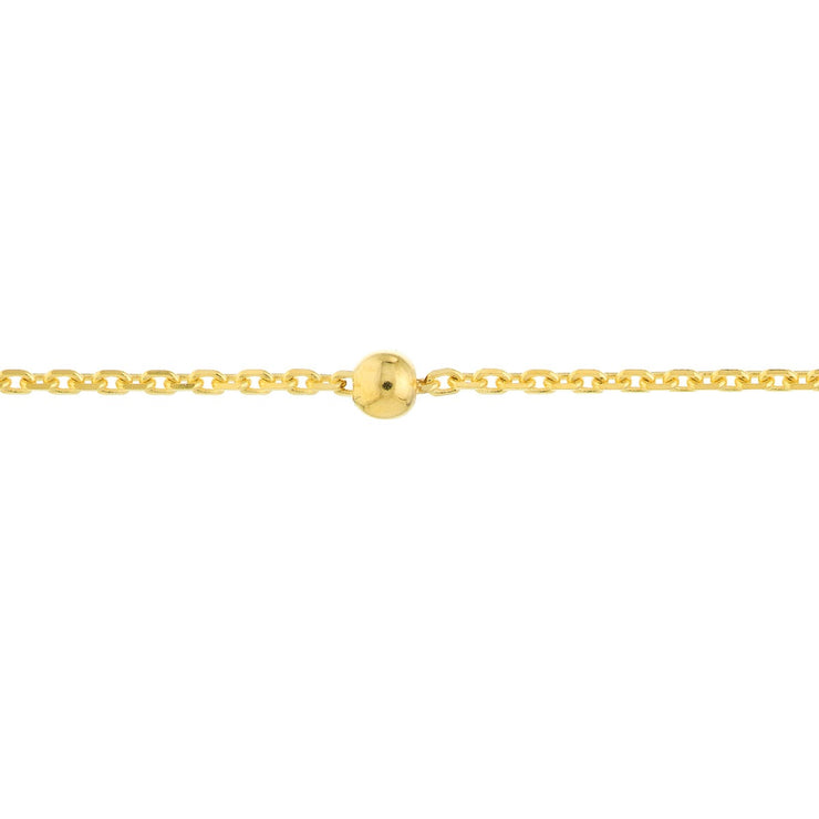 YELLOW GOLD BEADED ANKLET