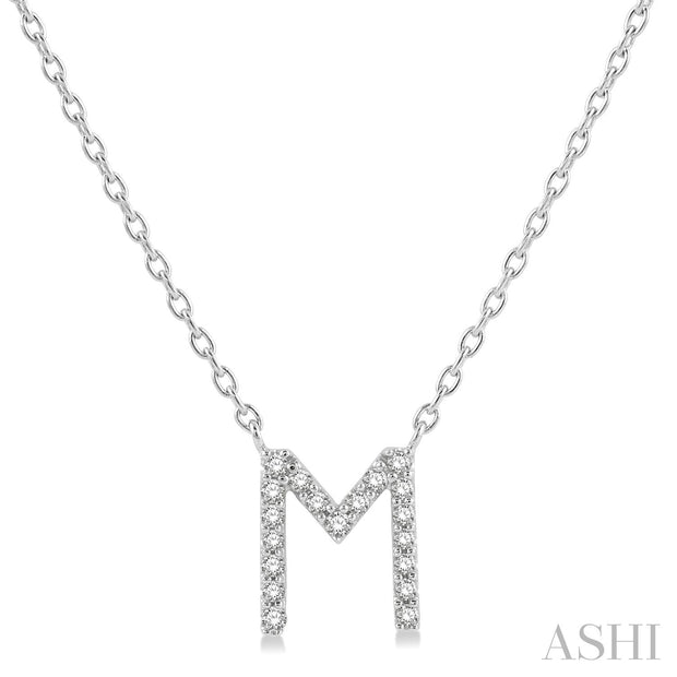 ASHI - "M" DIAMOND INITIAL PENDANT